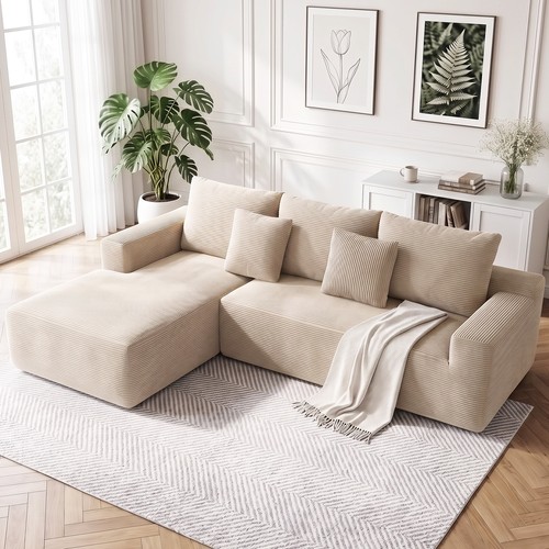 Ecksofa form cordstoff - l,